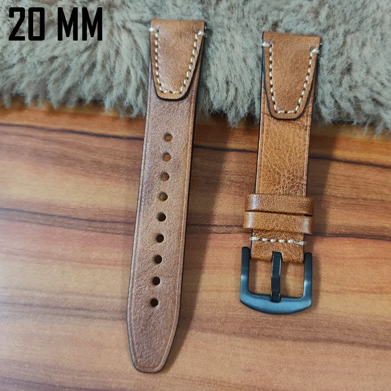 20mm Brown Watch Strap Genuen Leather Premium Quality